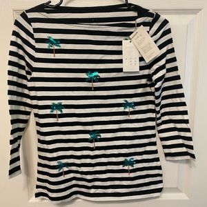 NWT-3/4 length sleeve-super cute top with palm trees! Dress up or down!